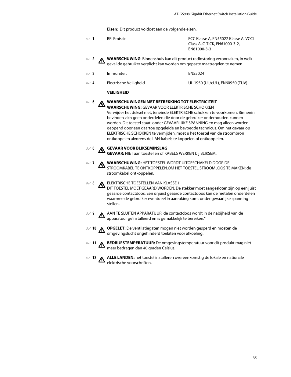 Allied Telesis AT-GS908 User Manual | Page 45 / 52