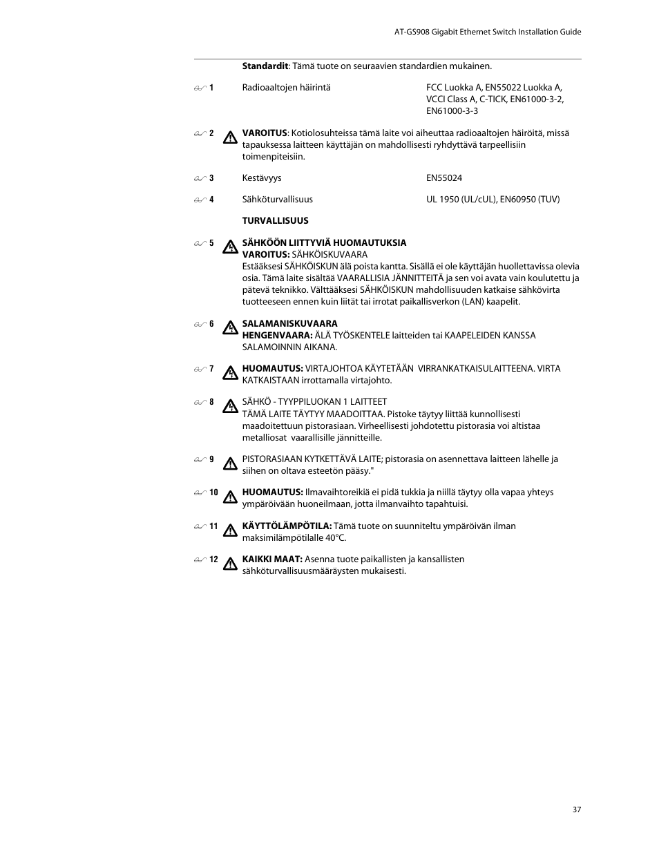 Allied Telesis AT-GS908 User Manual | Page 47 / 52