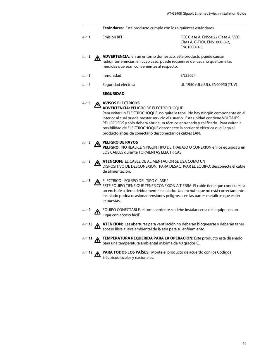 Allied Telesis AT-GS908 User Manual | Page 51 / 52