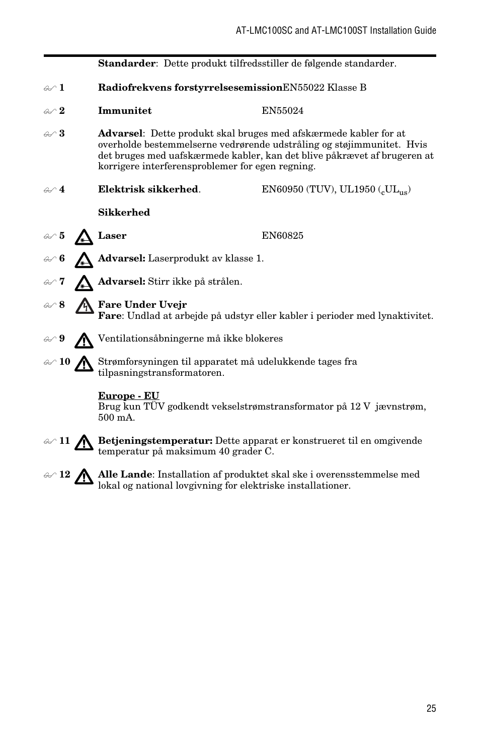 Allied Telesis AT-LMC100ST User Manual | Page 35 / 44
