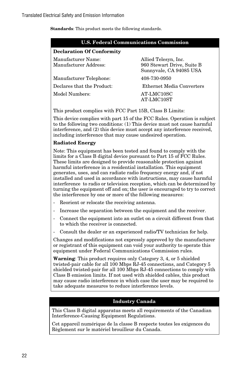 Allied Telesis AT-LMC10ST User Manual | Page 32 / 44