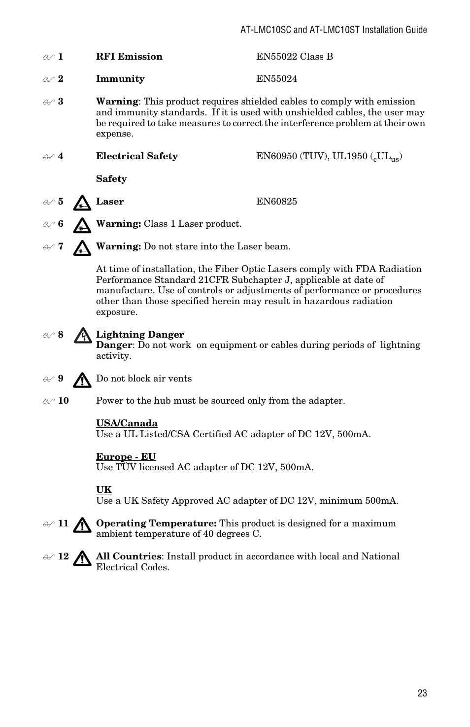 Allied Telesis AT-LMC10ST User Manual | Page 33 / 44