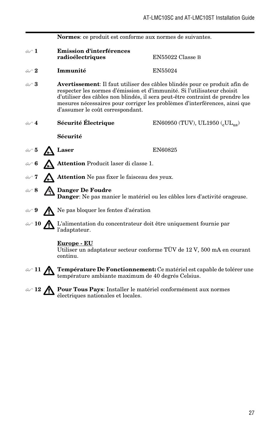 Allied Telesis AT-LMC10ST User Manual | Page 37 / 44