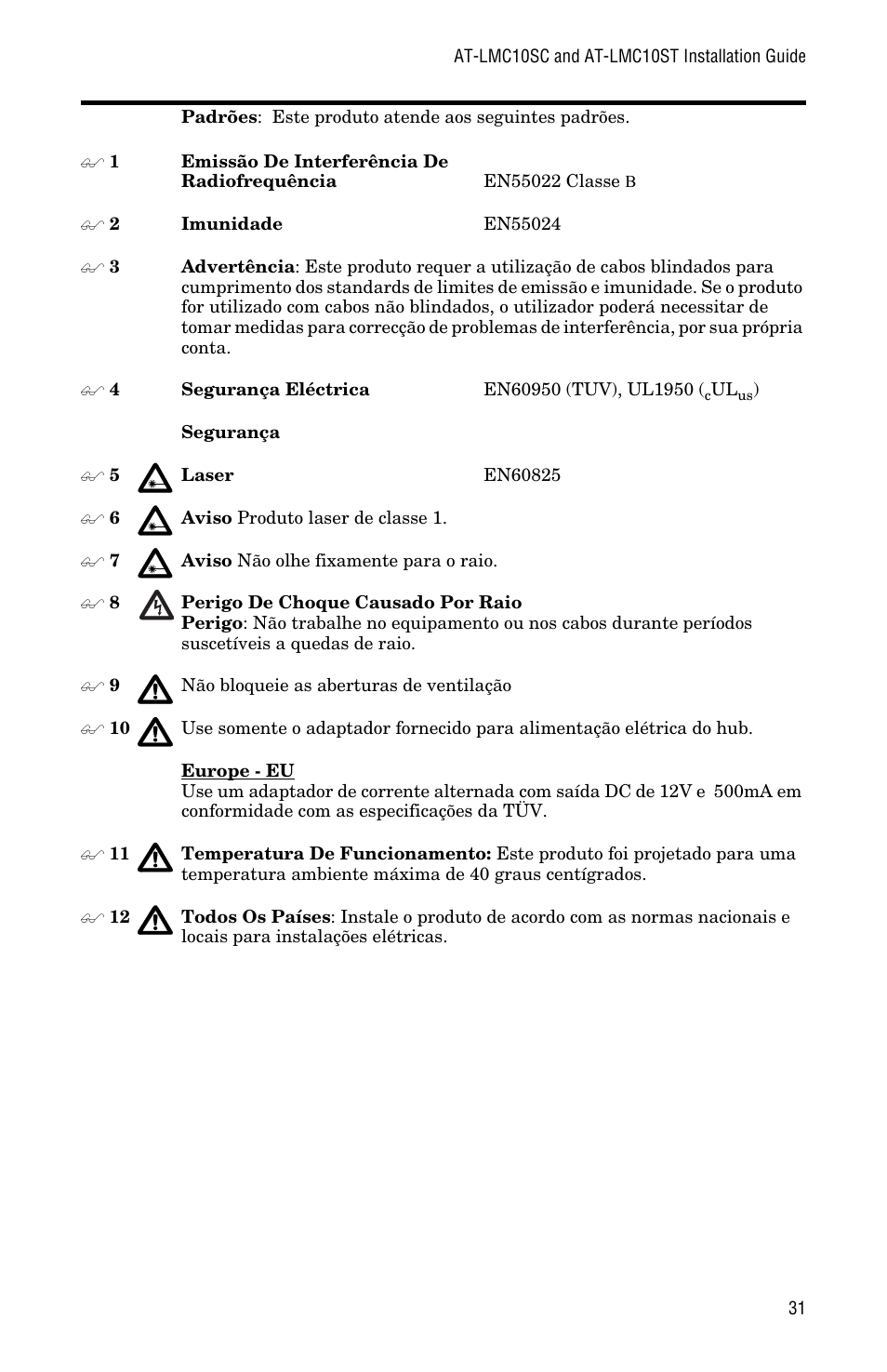 Allied Telesis AT-LMC10ST User Manual | Page 41 / 44