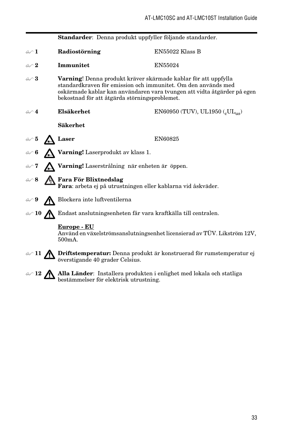 Allied Telesis AT-LMC10ST User Manual | Page 43 / 44