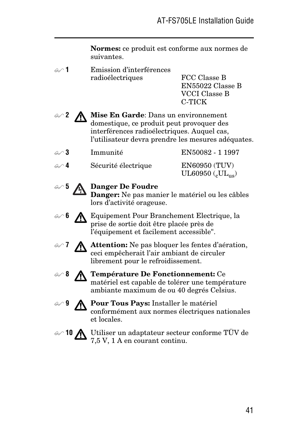 Allied Telesis AT-FS705LE User Manual | Page 53 / 60