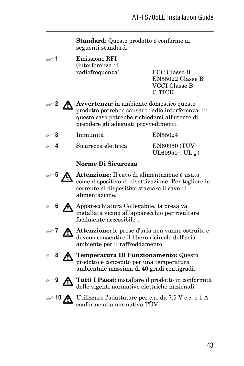 Allied Telesis AT-FS705LE User Manual | Page 55 / 60