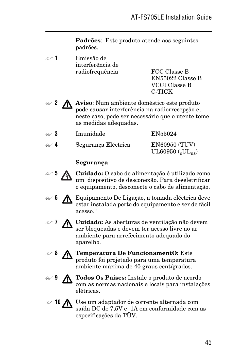 Allied Telesis AT-FS705LE User Manual | Page 57 / 60