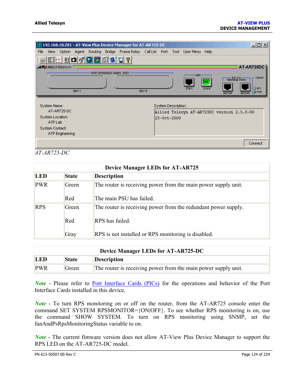 Allied Telesis AT-VIEW PLUS 2.3 DEVICE MANAGEMENT User Manual | Page 124 / 224