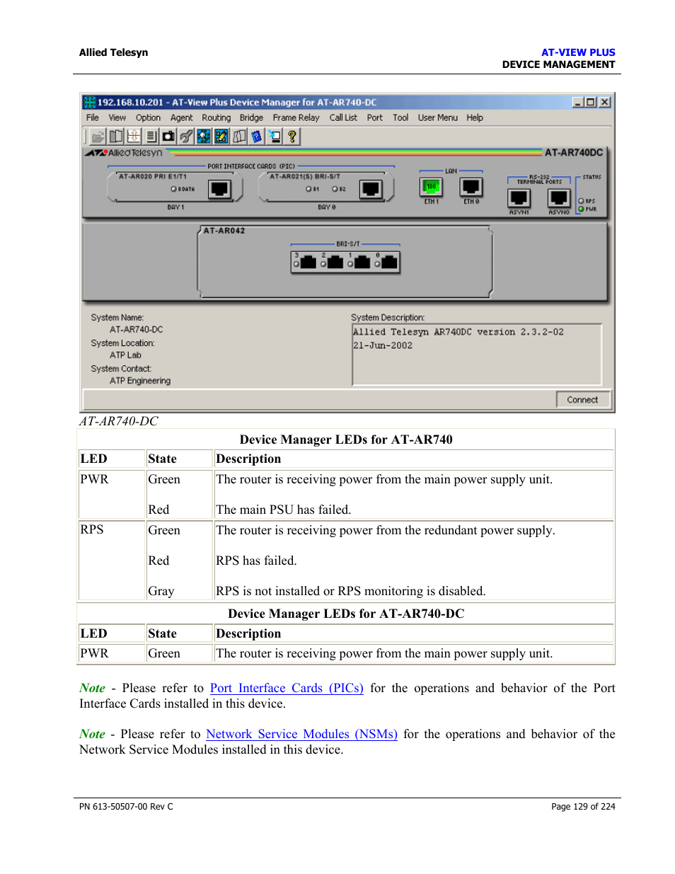 Allied Telesis AT-VIEW PLUS 2.3 DEVICE MANAGEMENT User Manual | Page 129 / 224