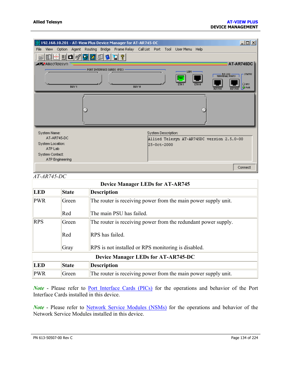 Allied Telesis AT-VIEW PLUS 2.3 DEVICE MANAGEMENT User Manual | Page 134 / 224