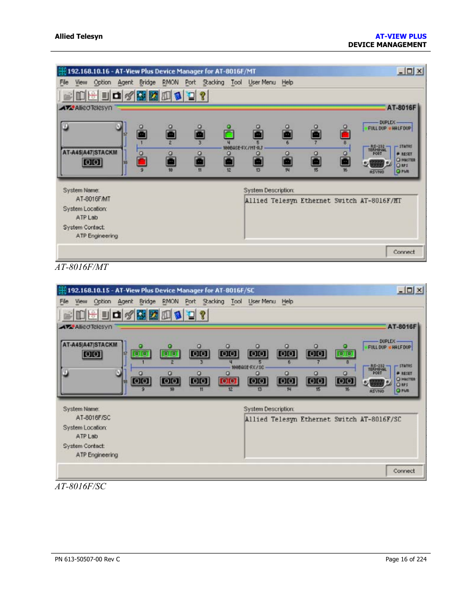 Allied Telesis AT-VIEW PLUS 2.3 DEVICE MANAGEMENT User Manual | Page 16 / 224