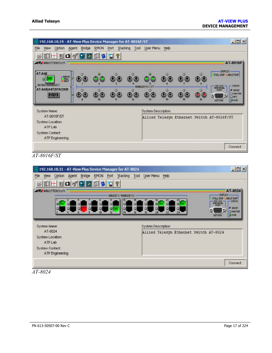 Allied Telesis AT-VIEW PLUS 2.3 DEVICE MANAGEMENT User Manual | Page 17 / 224