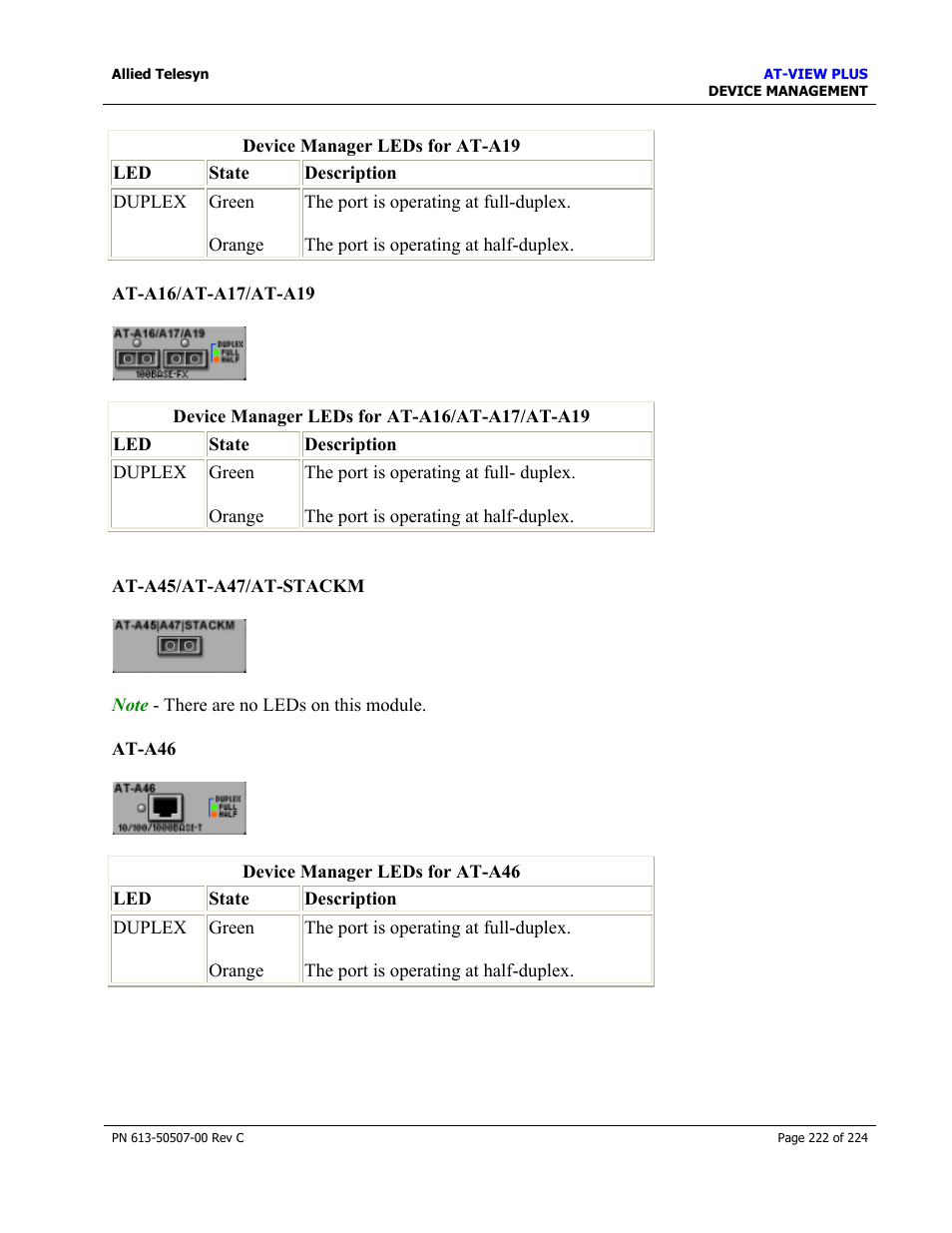 Allied Telesis AT-VIEW PLUS 2.3 DEVICE MANAGEMENT User Manual | Page 222 / 224