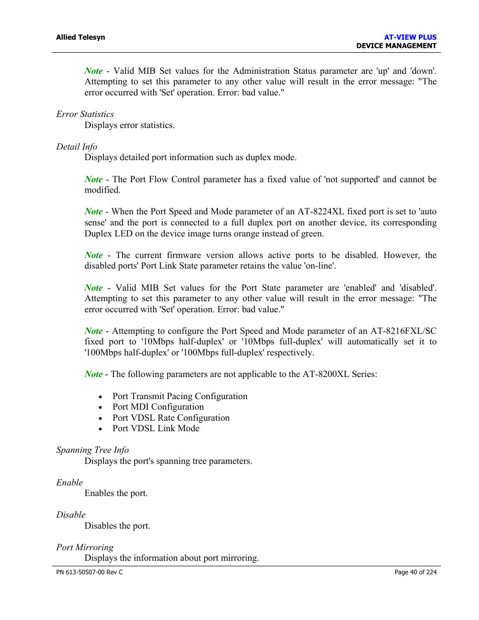 Allied Telesis AT-VIEW PLUS 2.3 DEVICE MANAGEMENT User Manual | Page 40 / 224