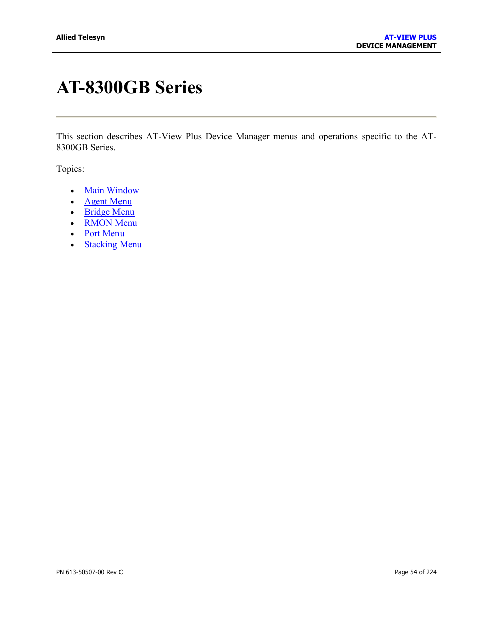 At-8300gb series | Allied Telesis AT-VIEW PLUS 2.3 DEVICE MANAGEMENT User Manual | Page 54 / 224