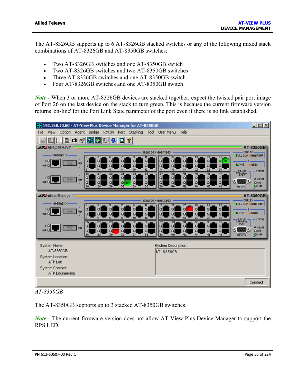 Allied Telesis AT-VIEW PLUS 2.3 DEVICE MANAGEMENT User Manual | Page 56 / 224