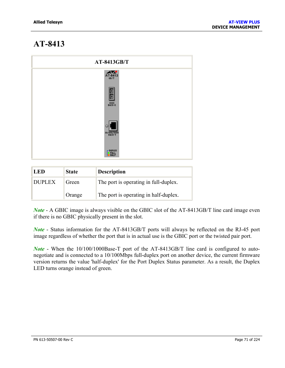 At-8413 | Allied Telesis AT-VIEW PLUS 2.3 DEVICE MANAGEMENT User Manual | Page 71 / 224
