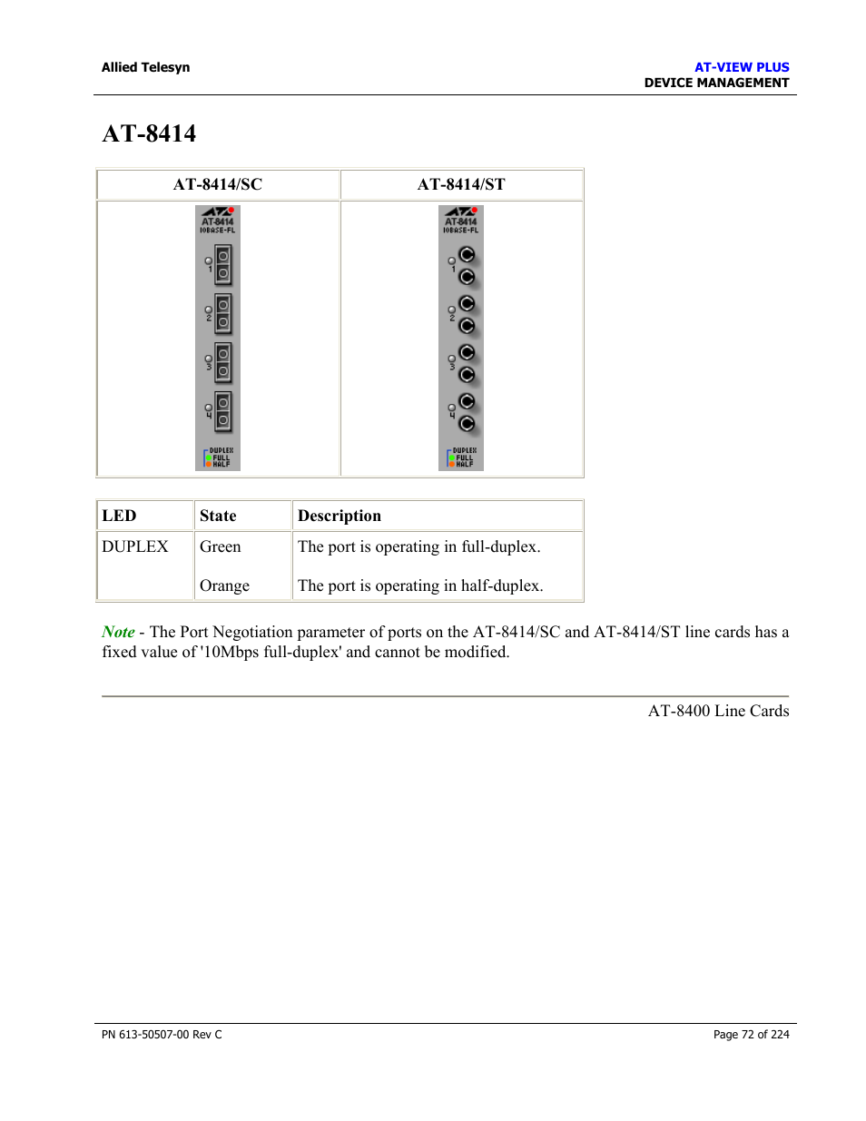 At-8414 | Allied Telesis AT-VIEW PLUS 2.3 DEVICE MANAGEMENT User Manual | Page 72 / 224