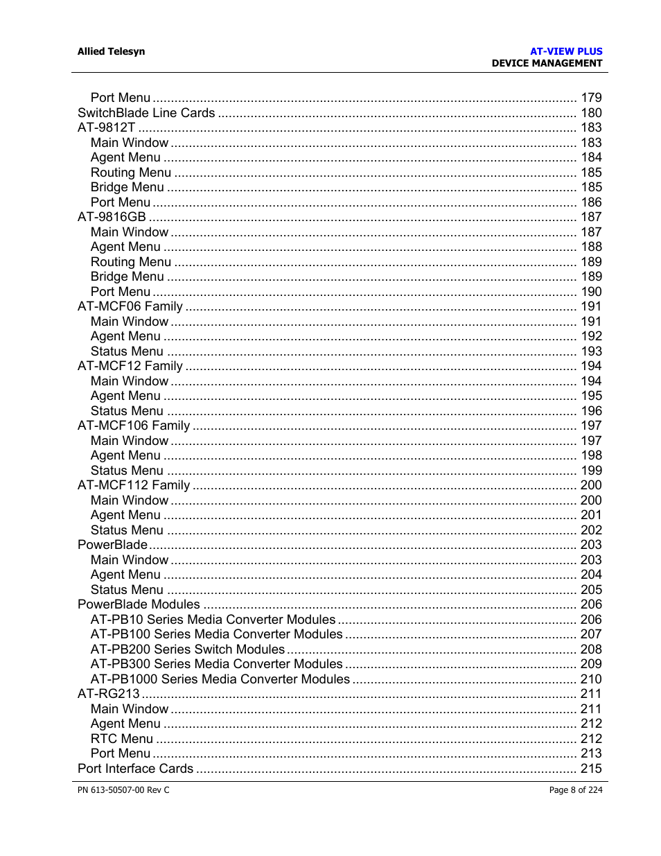 Allied Telesis AT-VIEW PLUS 2.3 DEVICE MANAGEMENT User Manual | Page 8 / 224