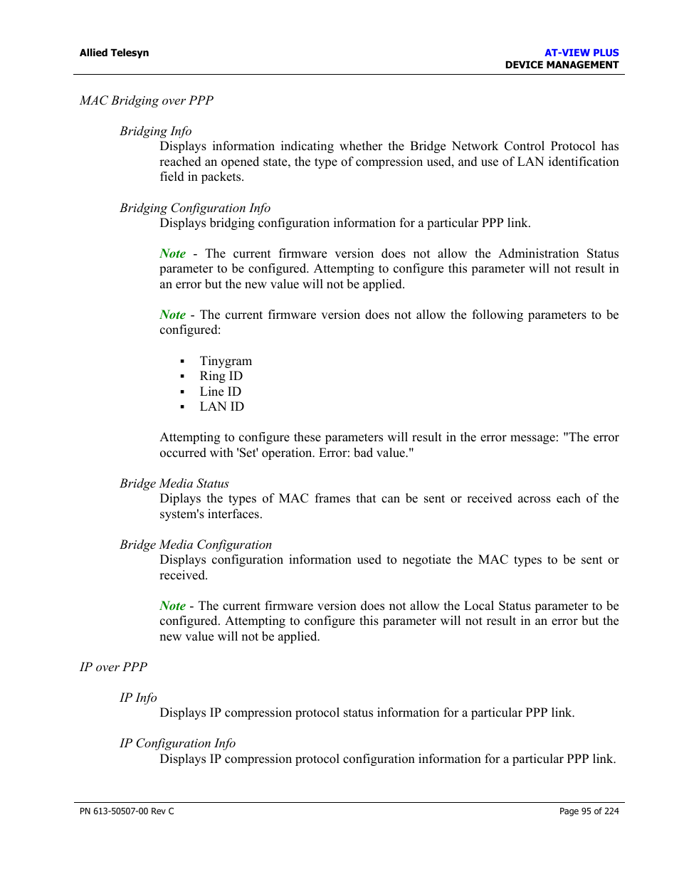 Allied Telesis AT-VIEW PLUS 2.3 DEVICE MANAGEMENT User Manual | Page 95 / 224