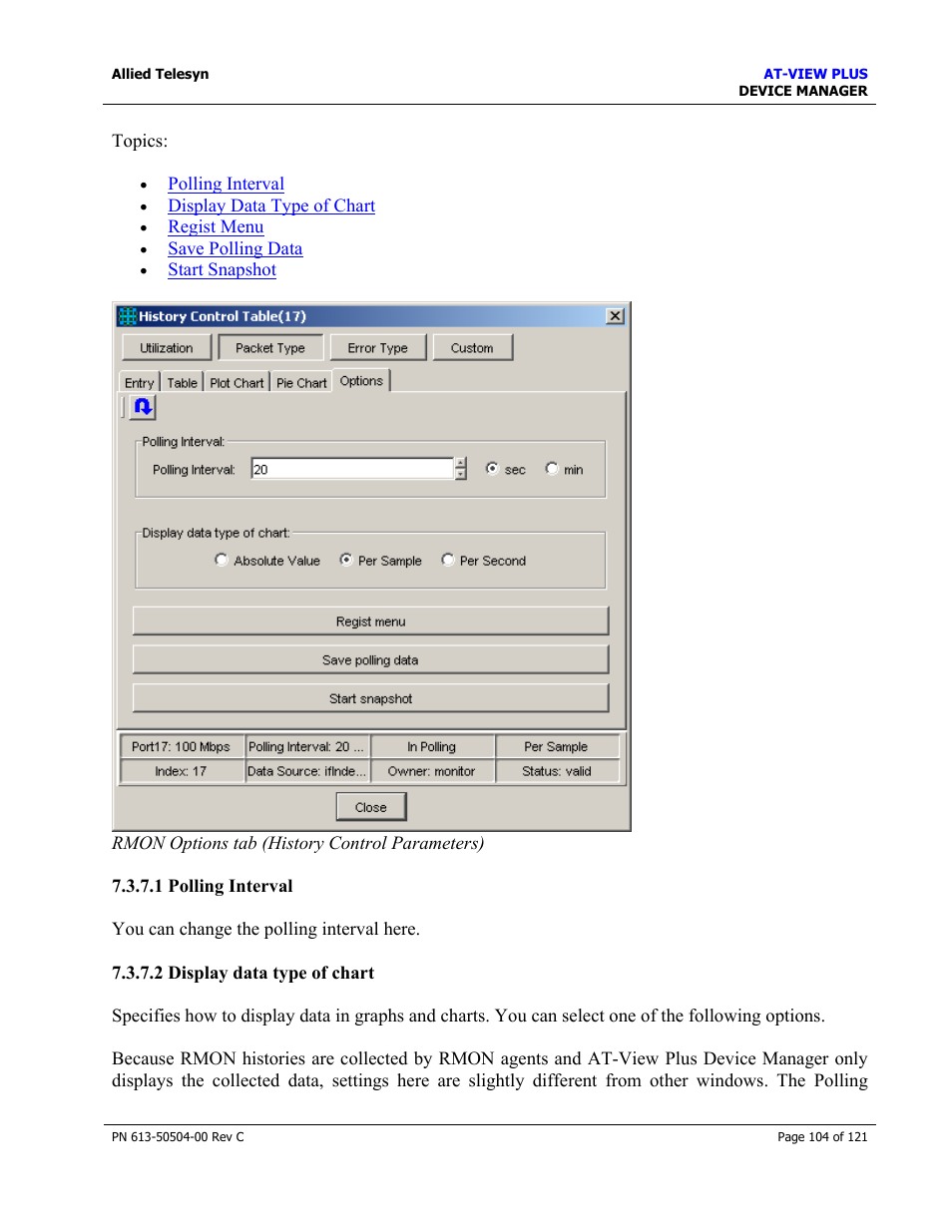 Allied Telesis AT-VIEW PLUS 2.3 DEVICE MANAGER User Manual | Page 104 / 121