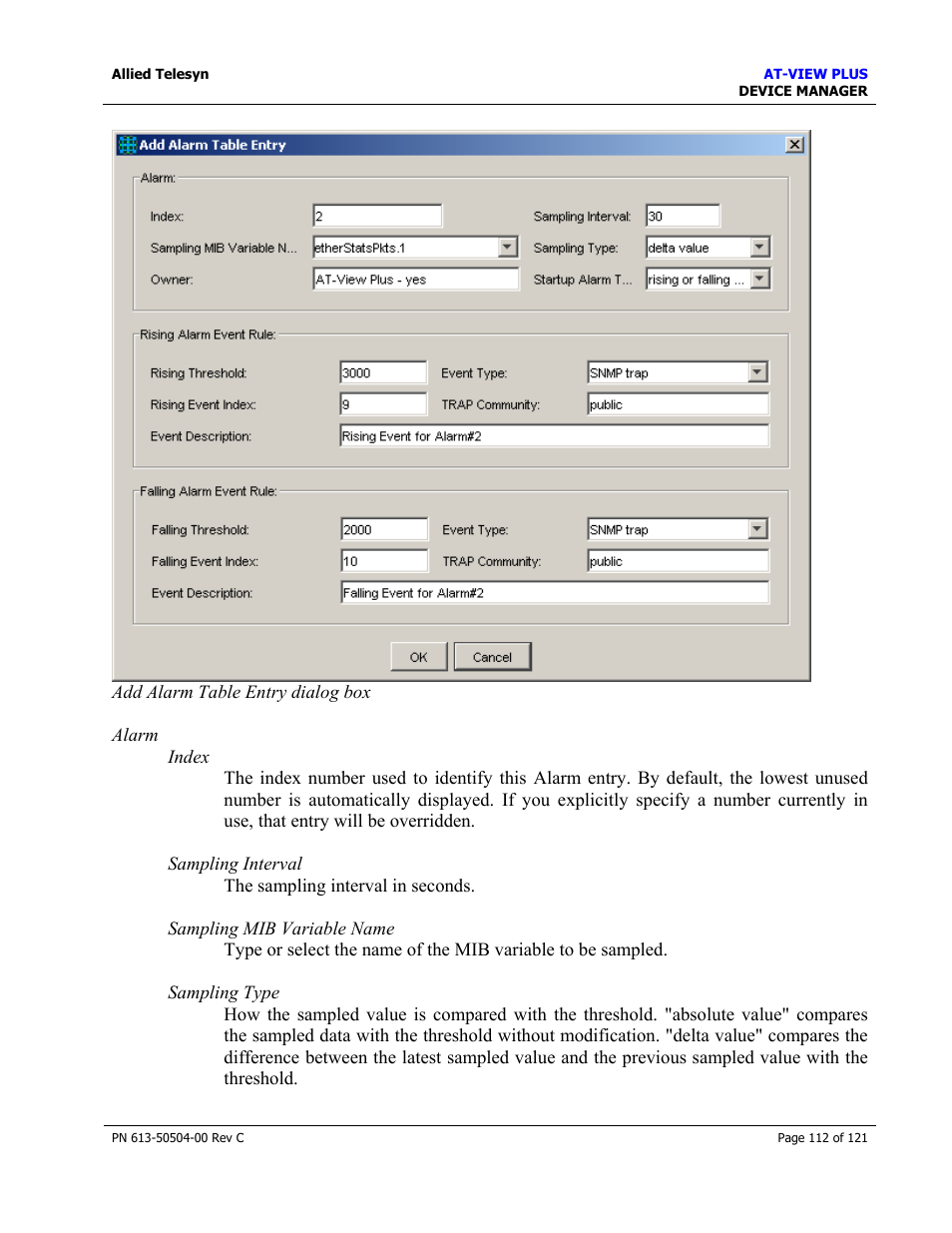 Allied Telesis AT-VIEW PLUS 2.3 DEVICE MANAGER User Manual | Page 112 / 121