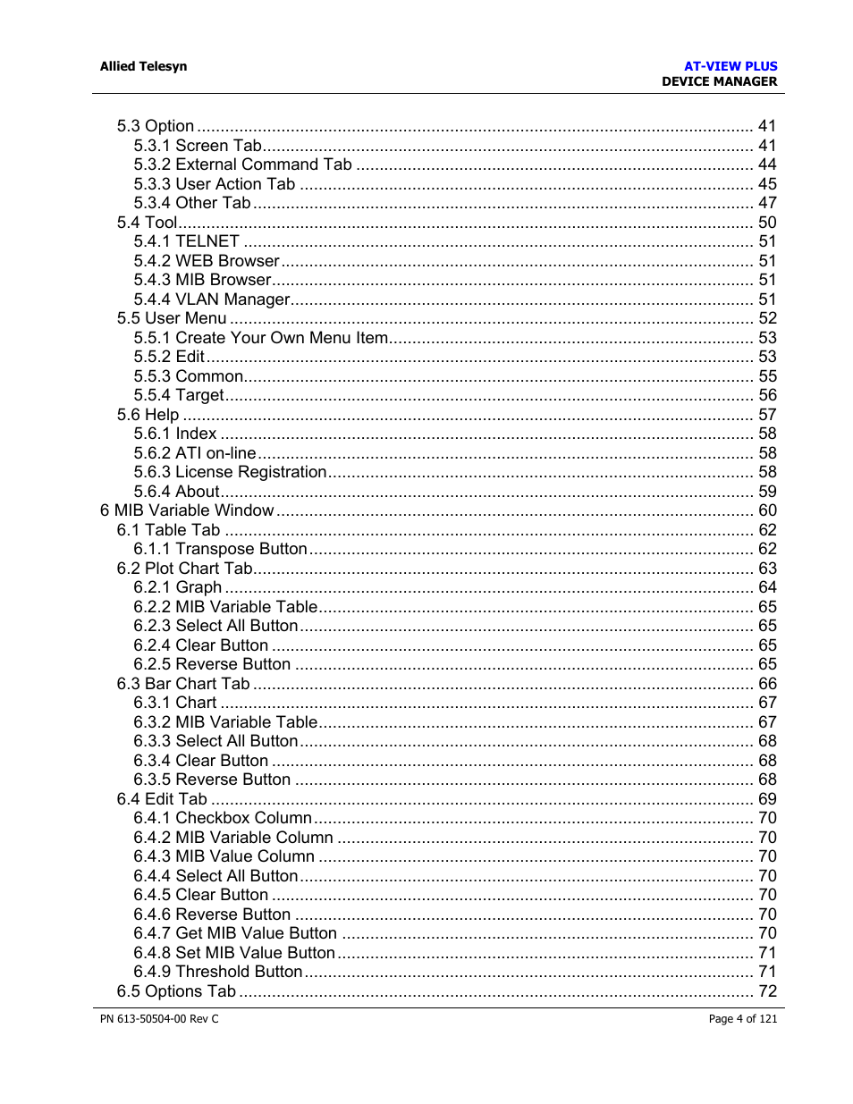 Allied Telesis AT-VIEW PLUS 2.3 DEVICE MANAGER User Manual | Page 4 / 121