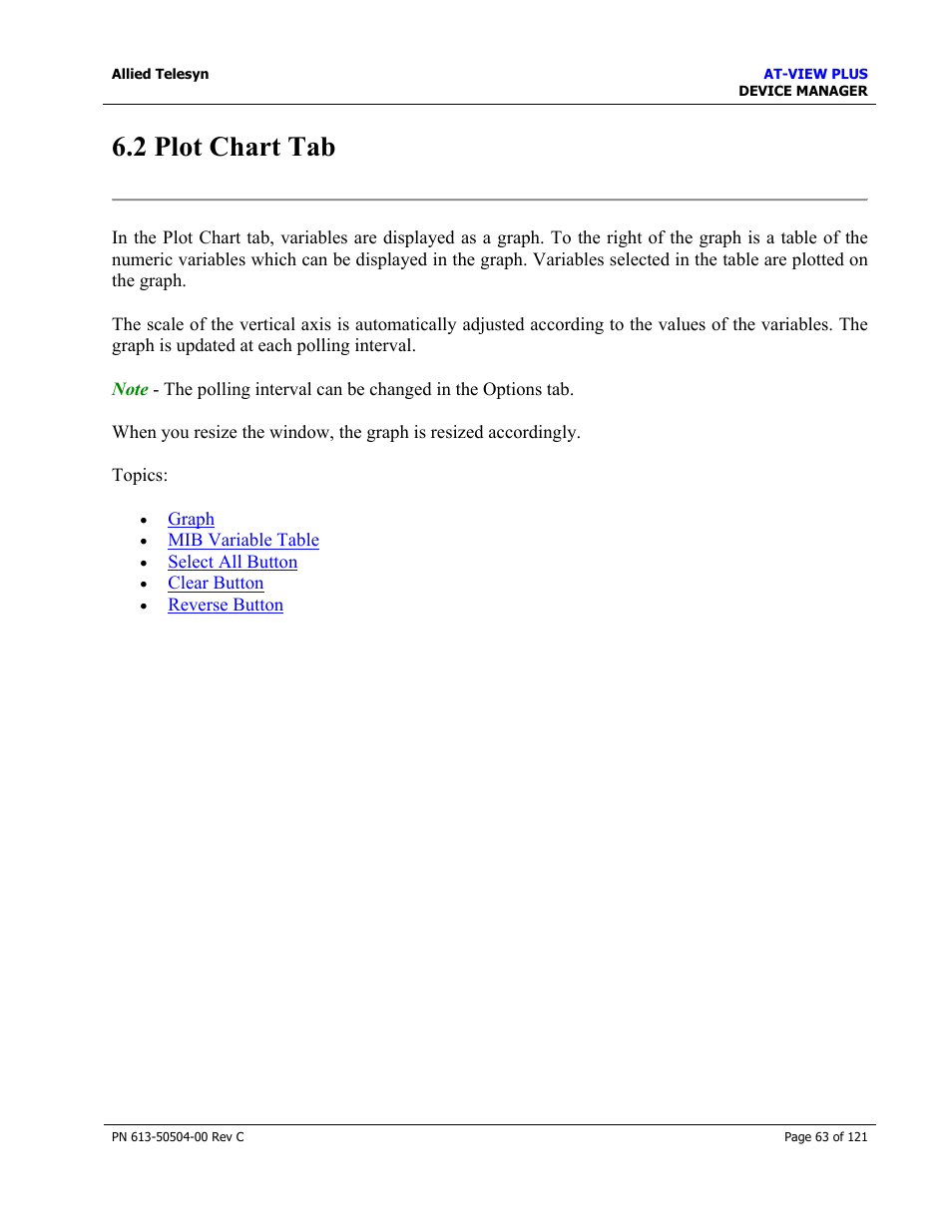 2 plot chart tab | Allied Telesis AT-VIEW PLUS 2.3 DEVICE MANAGER User Manual | Page 63 / 121