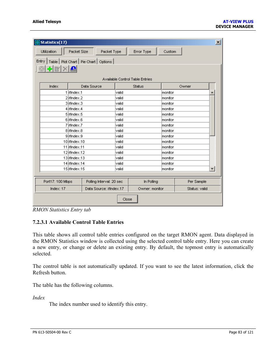 Allied Telesis AT-VIEW PLUS 2.3 DEVICE MANAGER User Manual | Page 83 / 121