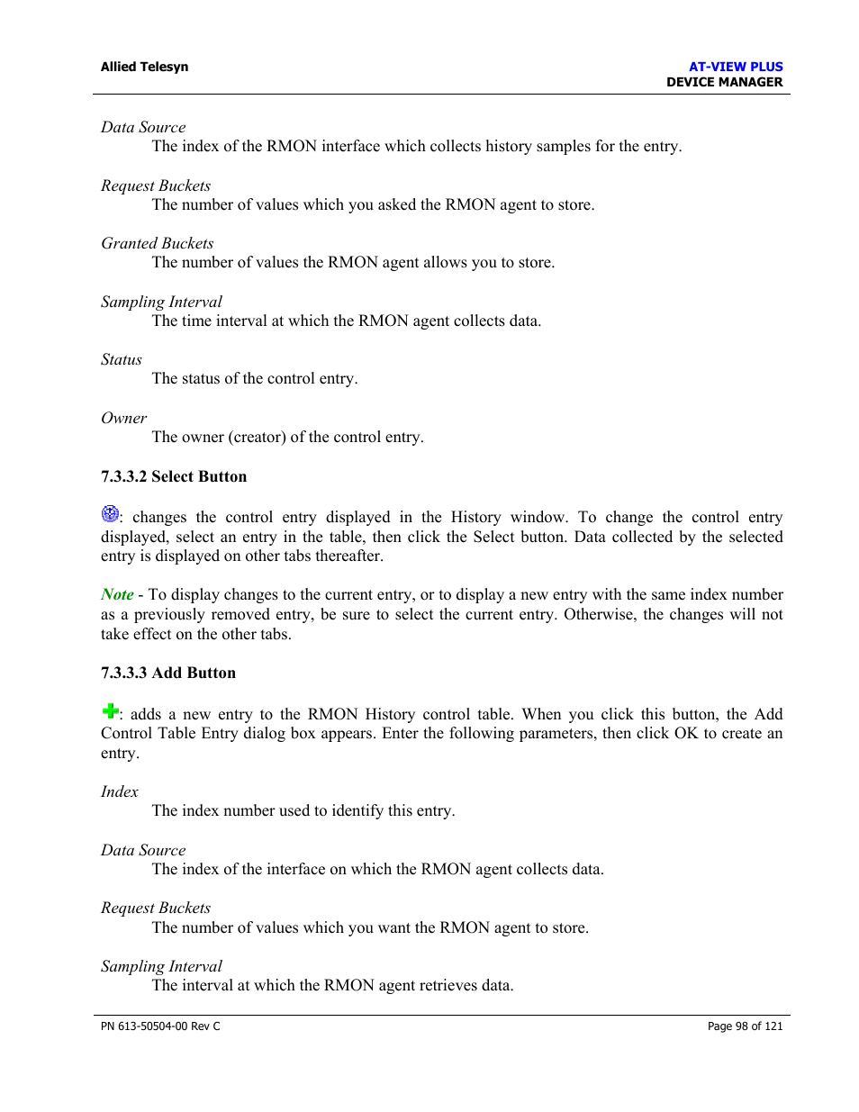 Allied Telesis AT-VIEW PLUS 2.3 DEVICE MANAGER User Manual | Page 98 / 121