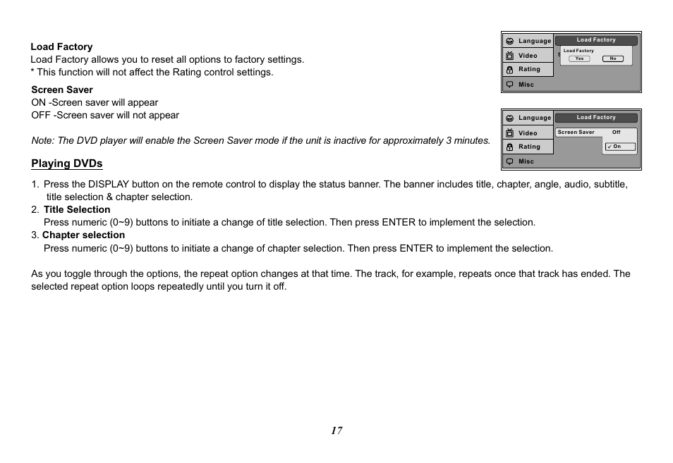 Playing dvds | Audiovox Movies2Go 128-8290 User Manual | Page 17 / 28