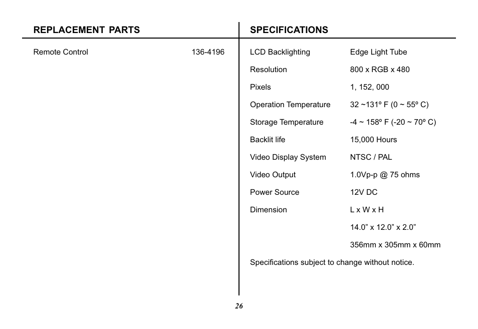 Audiovox Movies2Go 128-8290 User Manual | Page 26 / 28