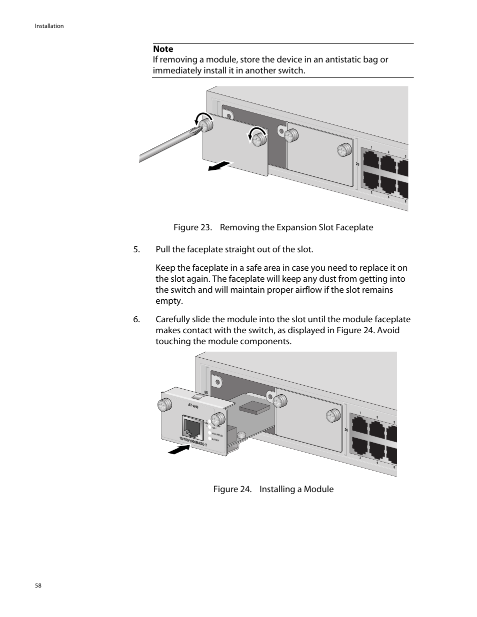 Allied Telesis AT-8088/xx (MT and SC) User Manual | Page 58 / 116