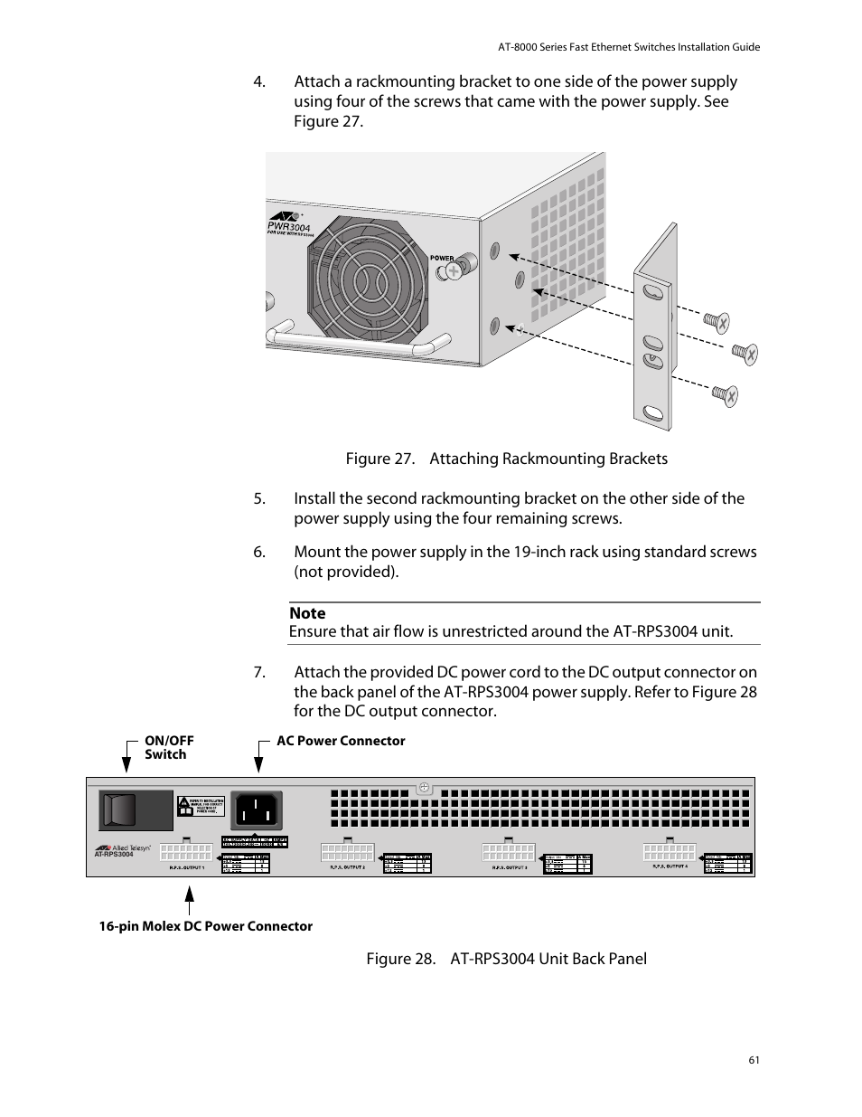 Allied Telesis AT-8088/xx (MT and SC) User Manual | Page 61 / 116