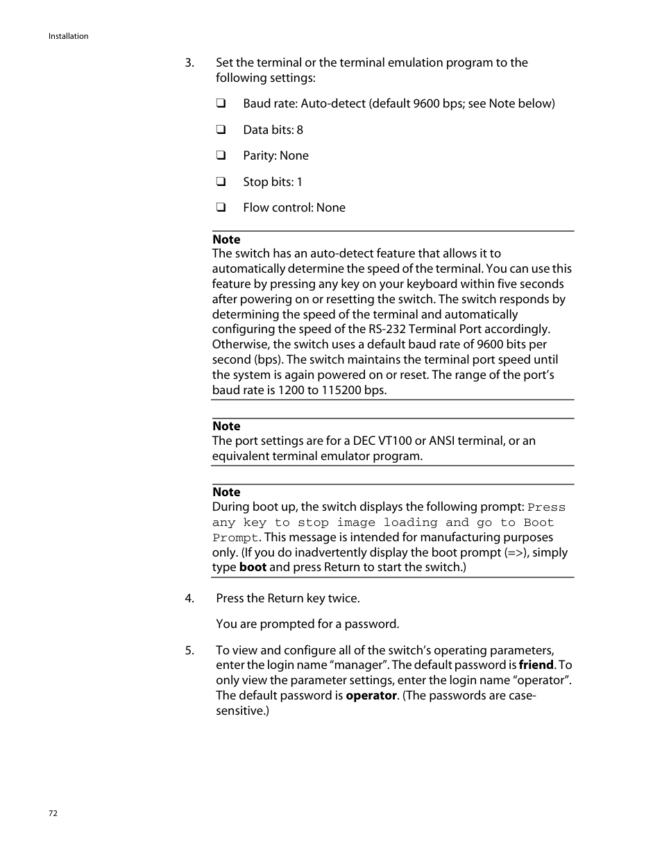 Allied Telesis AT-8088/xx (MT and SC) User Manual | Page 72 / 116