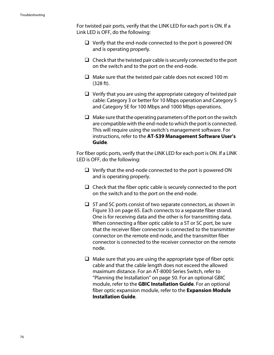 Allied Telesis AT-8088/xx (MT and SC) User Manual | Page 76 / 116
