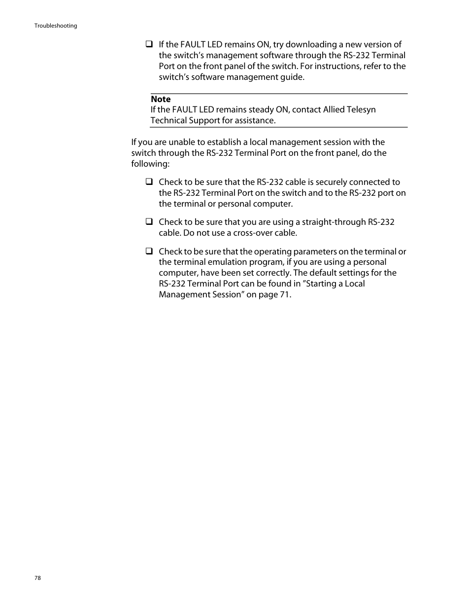 Allied Telesis AT-8088/xx (MT and SC) User Manual | Page 78 / 116