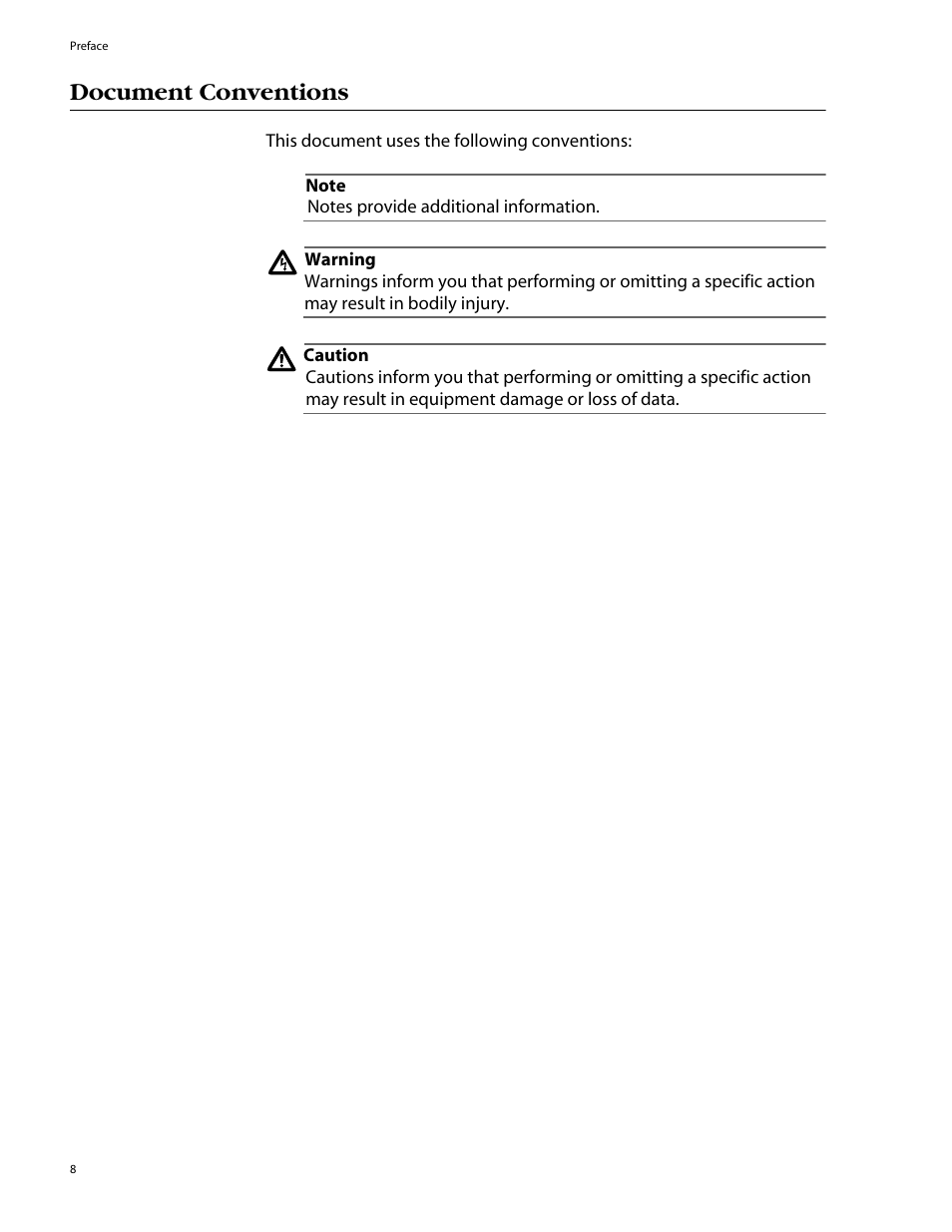 Document conventions | Allied Telesis AT-8088/xx (MT and SC) User Manual | Page 8 / 116
