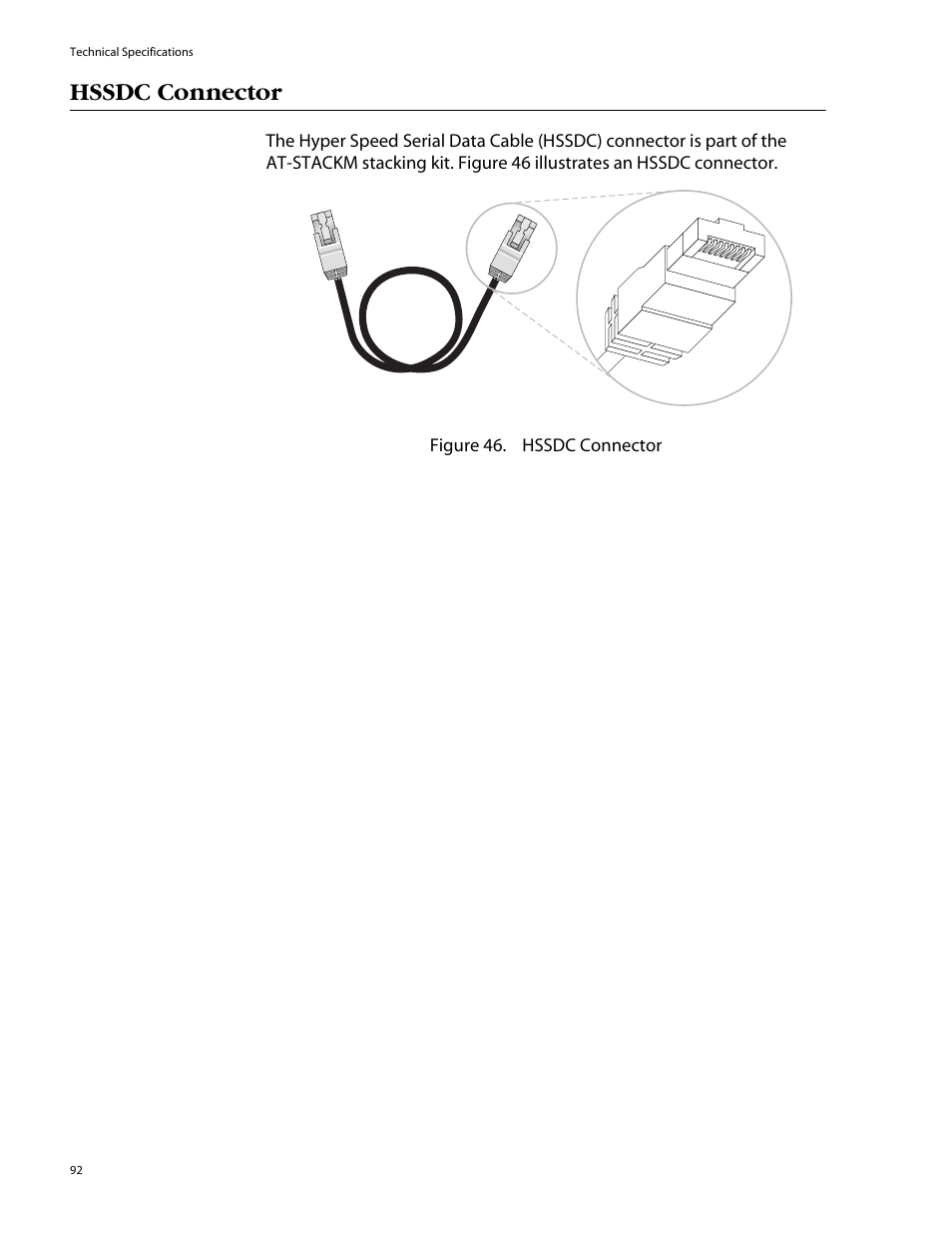 Hssdc connector | Allied Telesis AT-8088/xx (MT and SC) User Manual | Page 92 / 116