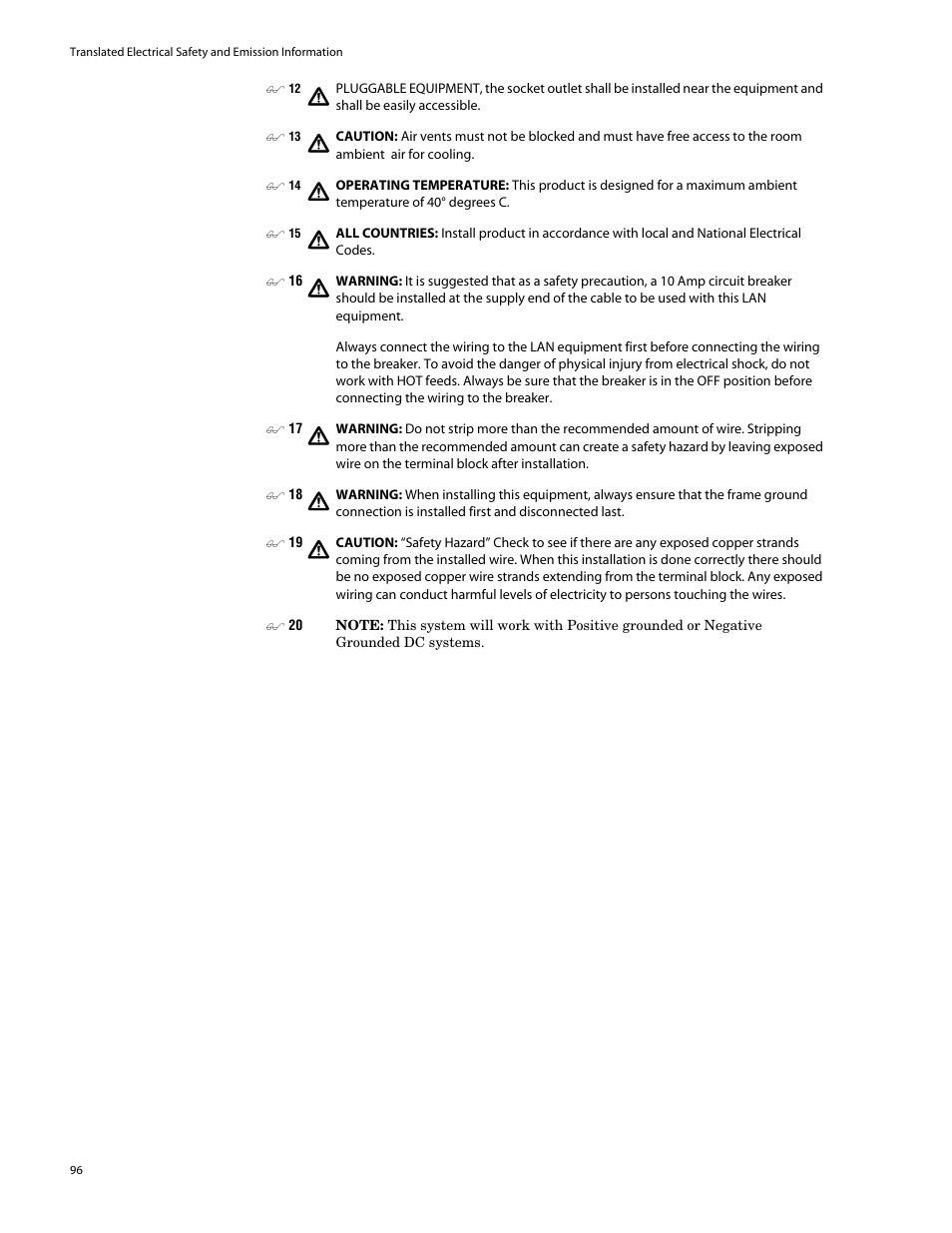 Allied Telesis AT-8088/xx (MT and SC) User Manual | Page 96 / 116