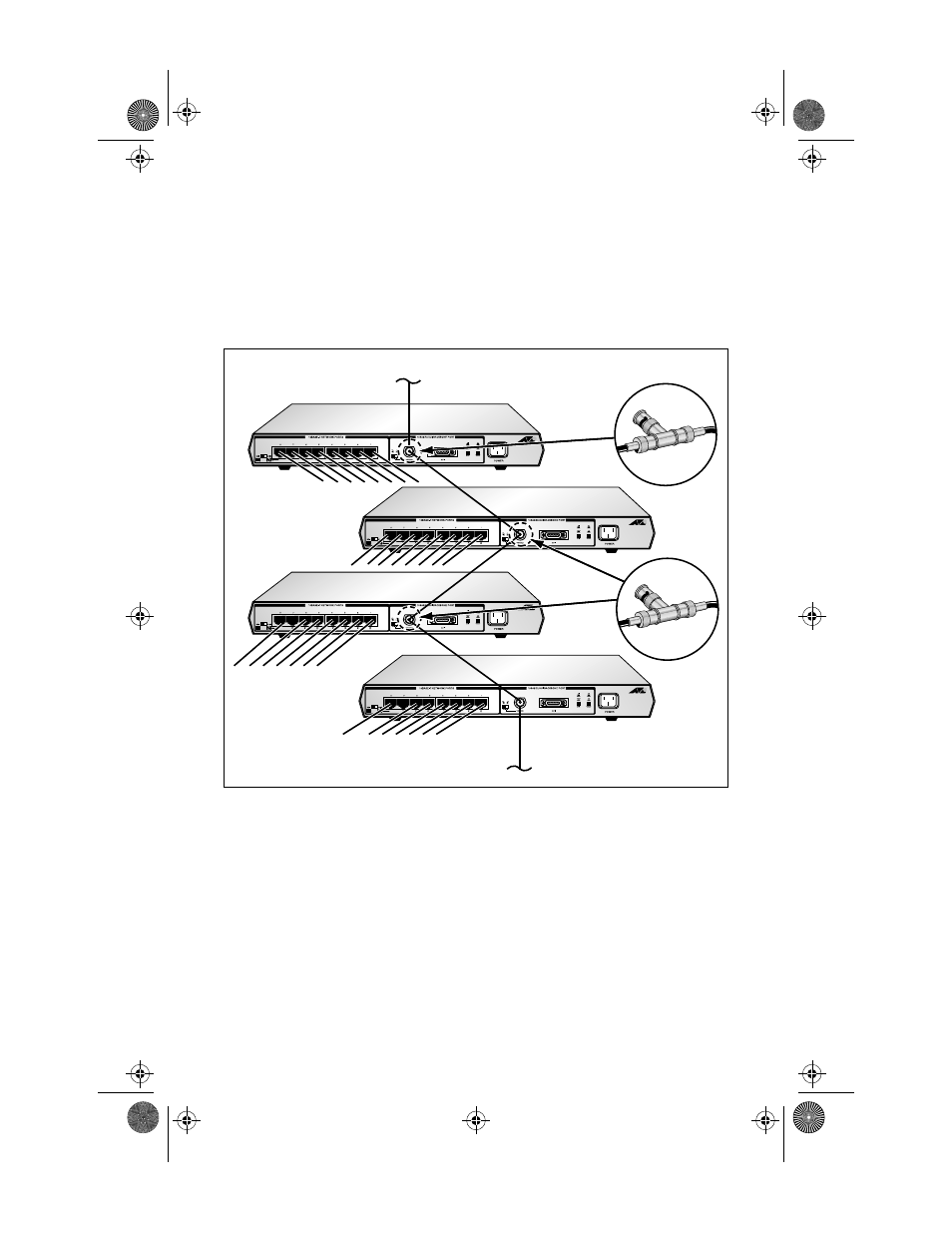 10base2 backbone, Figure18: at-mr820tr on a backbone using the bnc | Allied Telesis AT-MR820TR User Manual | Page 51 / 72