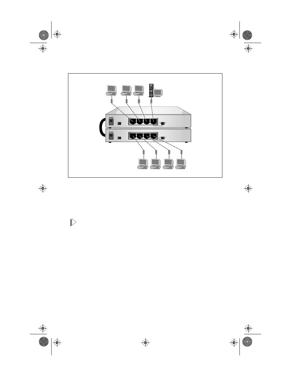 Troubleshooting, Check the link/activity led. if this led is not, Try another port on the hub | Make sure that the cable is installed properly, Turn off the unit’s power, wait a few seconds, Figure 8: stackable hubs | Allied Telesis AT-MR904TX User Manual | Page 20 / 28