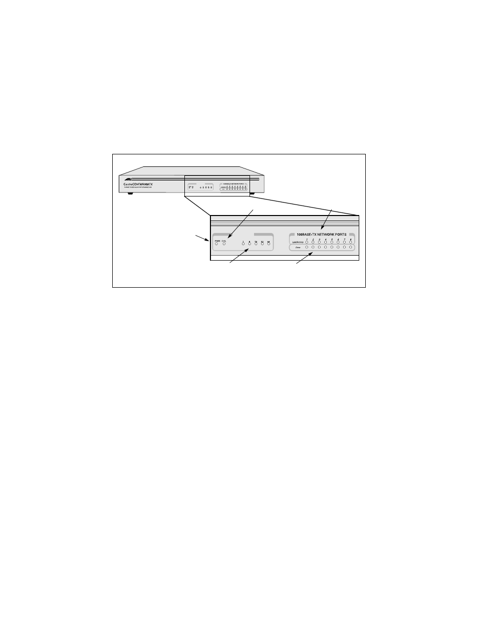 Figure2: front panel leds, Light-emitting diodes (leds) | Allied Telesis AT-MR908TX User Manual | Page 24 / 62