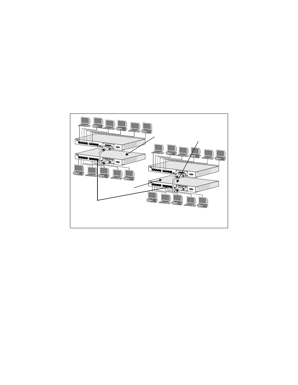Figure11: a stacked/cascaded installation | Allied Telesis AT-MR908TX User Manual | Page 39 / 62