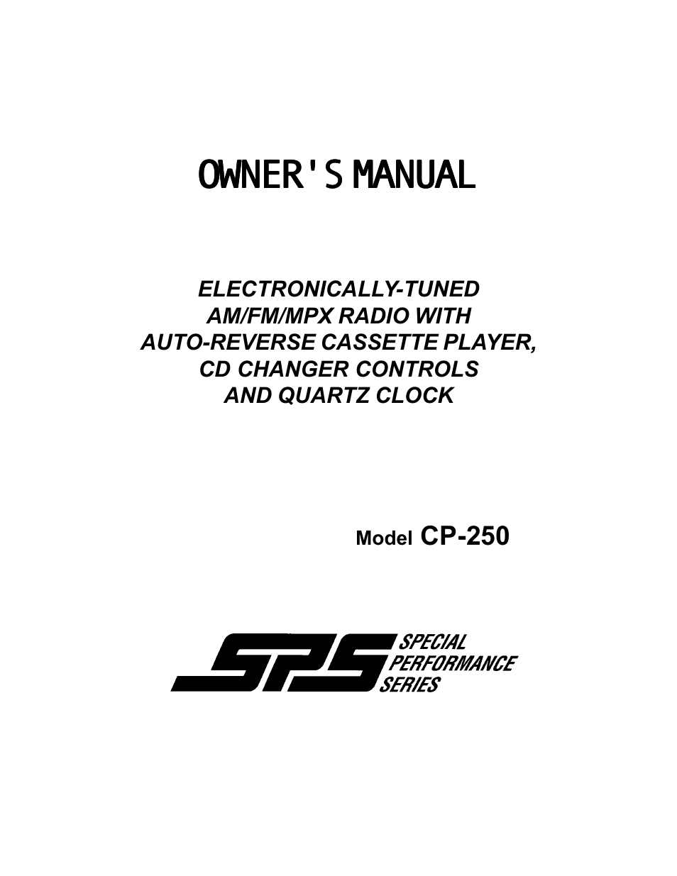 Audiovox CE250 User Manual | 8 pages