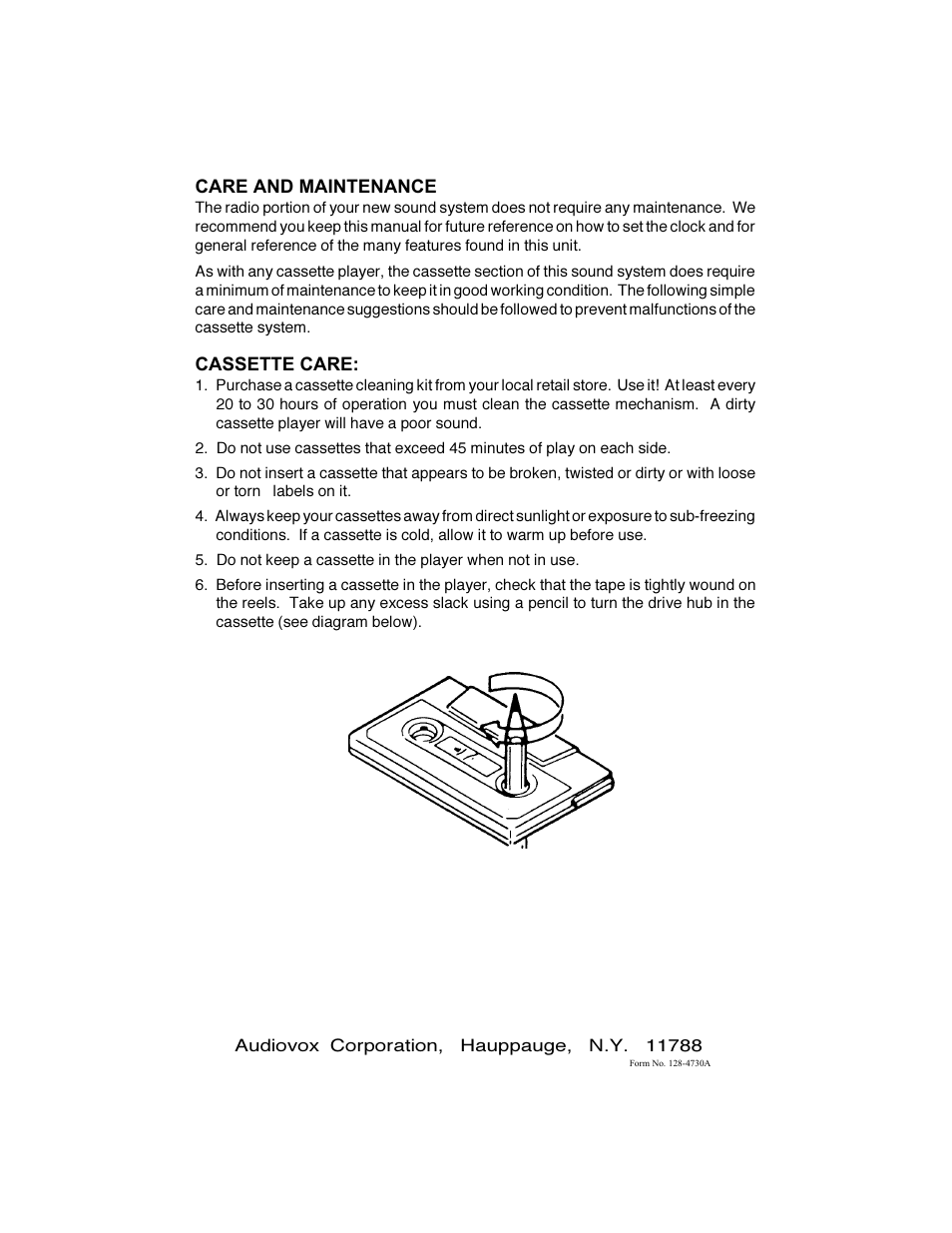 Audiovox CE250 User Manual | Page 8 / 8