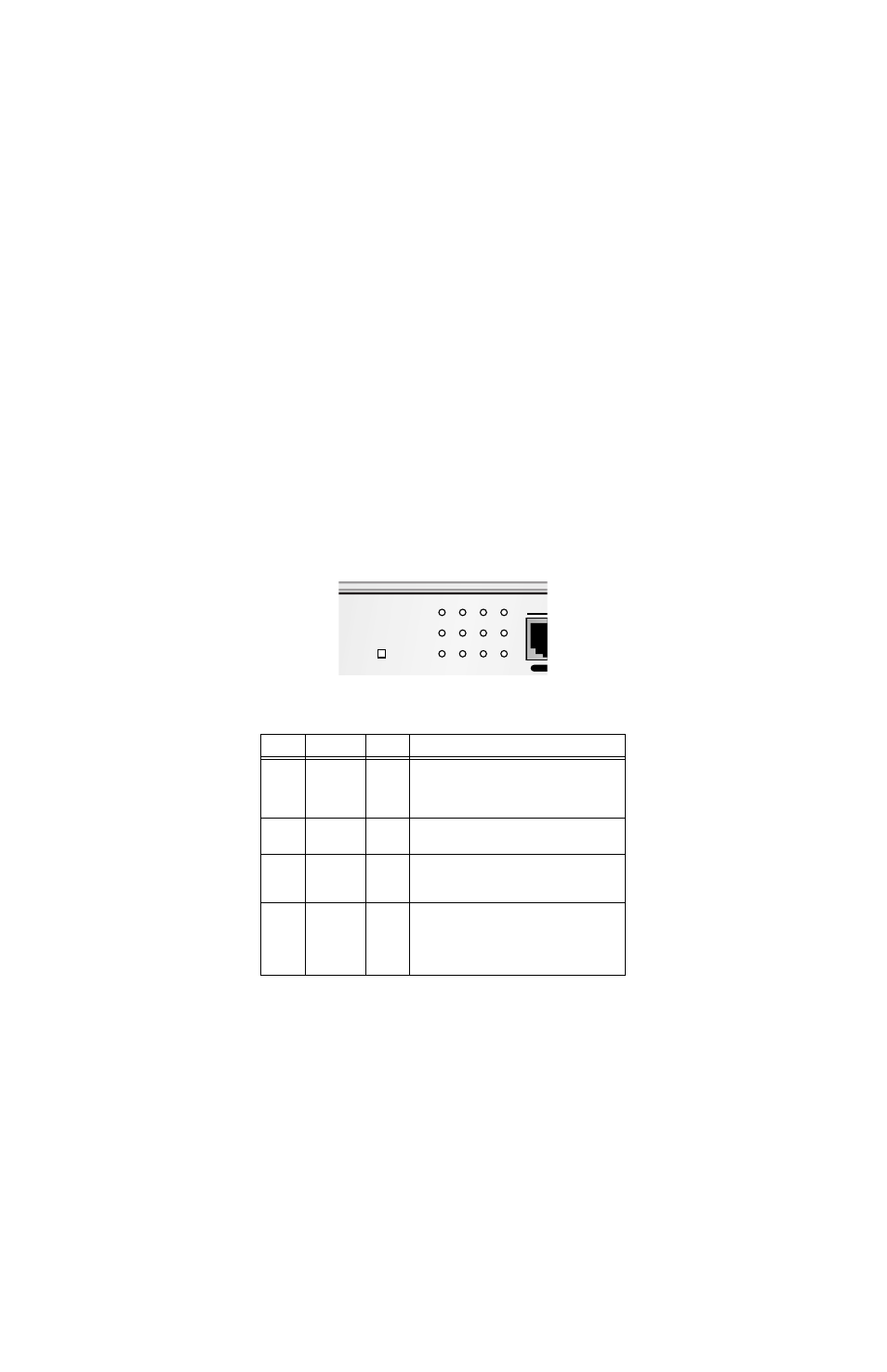 Led indicators, Figure 4 at-fs704 led indicators, Table 1 led status | Allied Telesis AT-FS704 User Manual | Page 20 / 38