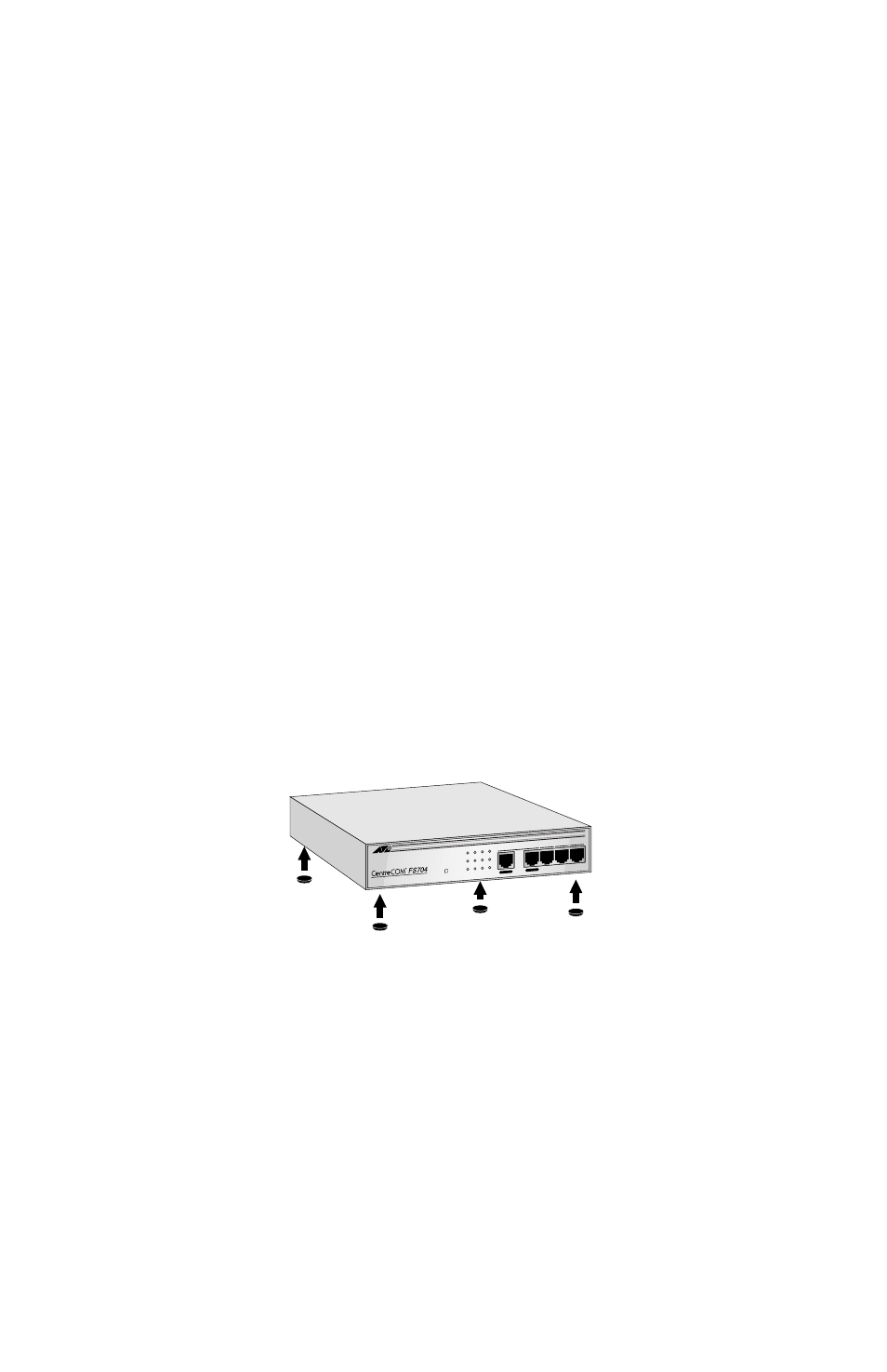 Site requirements, Desktop installation, Figure 5 at-fs704 installed on a desktop or shelf | Site requirements desktop installation | Allied Telesis AT-FS704 User Manual | Page 24 / 38