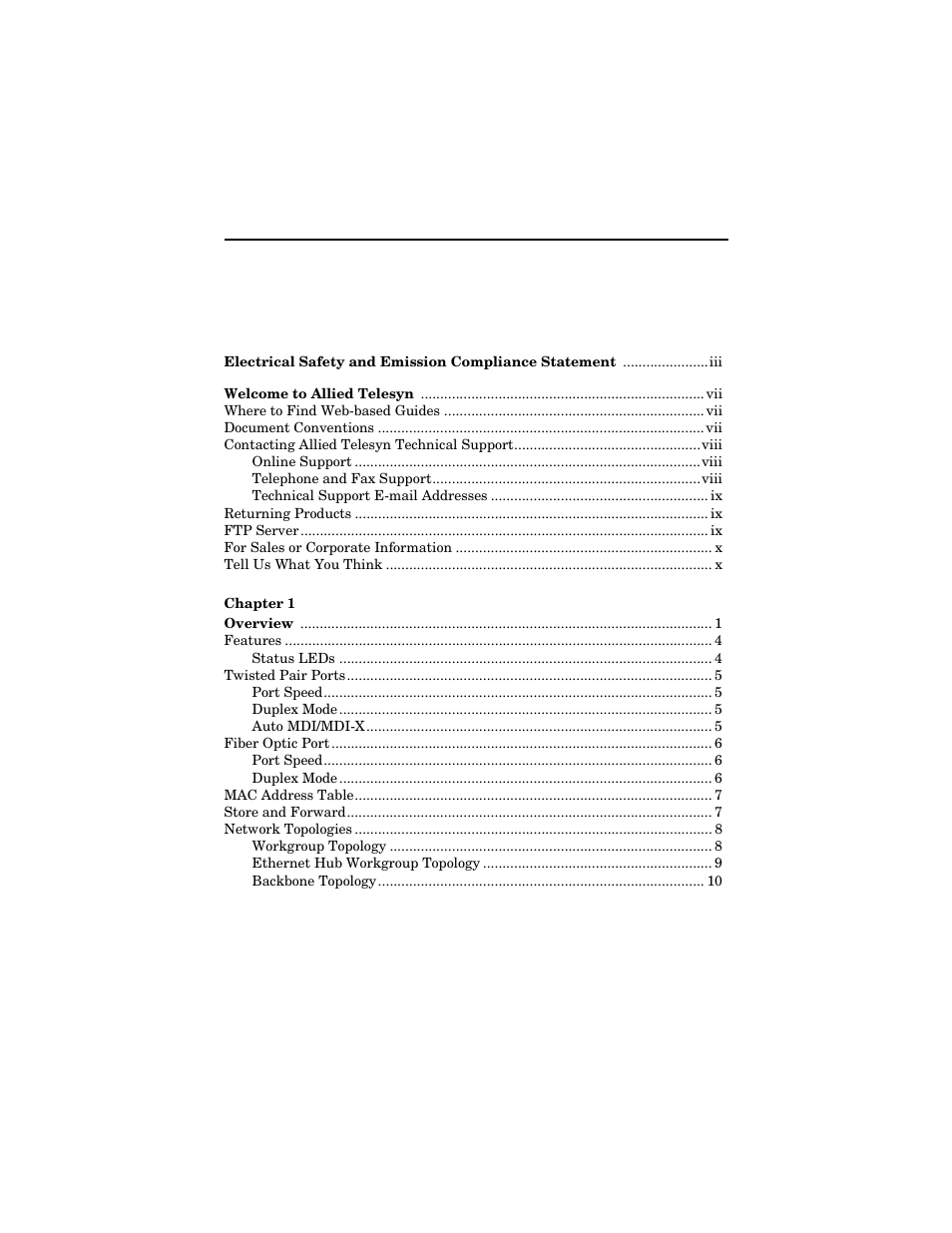 Allied Telesis AT-FS717FC/xx User Manual | Page 5 / 46
